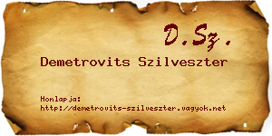 Demetrovits Szilveszter névjegykártya