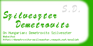 szilveszter demetrovits business card